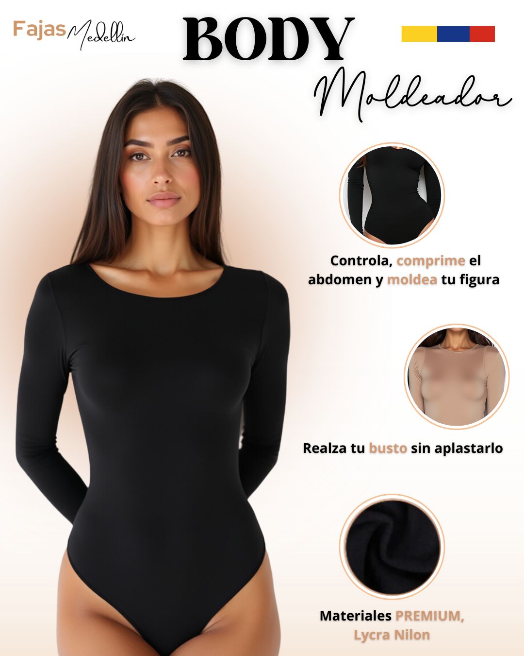 Body Moldeador Manga Larga